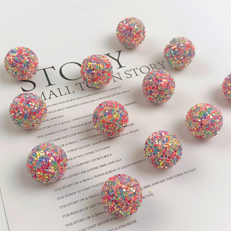 Wholesale 20MM sequin ball Straight hole sequins acrylic beads